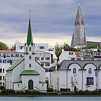 Buy canvas prints of Reykjavik Cityscape Iceland by Martyn Arnold