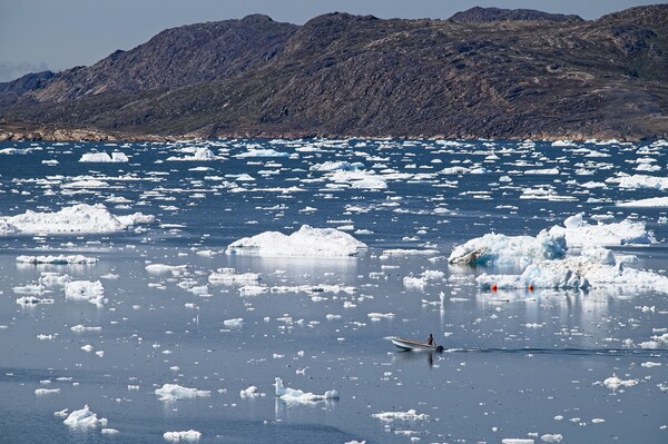 Ice Flows from Greenland's Ice Sheet  Picture Board by Martyn Arnold