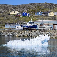 Buy canvas prints of Icy Boatyard in Narsaq Greenland by Martyn Arnold