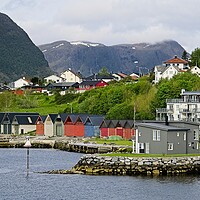 Buy canvas prints of Boat Houses in Alesund Norway by Martyn Arnold
