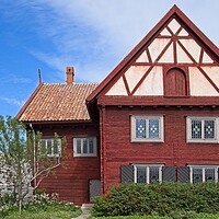 Buy canvas prints of Wooden Burmeister House Visby, Sweden by Martyn Arnold