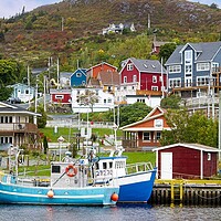 Buy canvas prints of Petty Harbour Fishing Village by Martyn Arnold