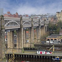 Buy canvas prints of High Level Bridge Newcastle Upon Tyne by Martyn Arnold