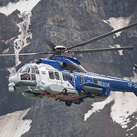 Buy canvas prints of Coastguard Helicopter Aérospatiale AS 332L1 Super Puma by Martyn Arnold