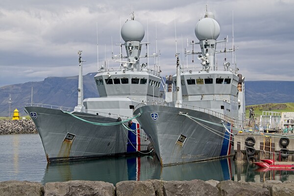 Icelandic Coastguard Ships Moored in Reykjavik Picture Board by Martyn Arnold