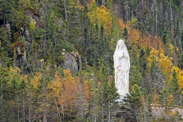 Statue of Our Lady of Saguenay Quebec Canada Picture Board by Martyn Arnold