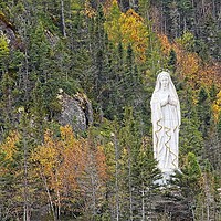 Buy canvas prints of Statue of Our Lady of Saguenay Quebec Canada by Martyn Arnold