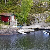 Buy canvas prints of Swedish Boathouse by Martyn Arnold