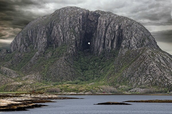 Torghatten Mountain Norway Picture Board by Martyn Arnold