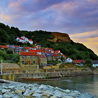 Buy canvas prints of Runswick Bay Sunset North Yorkshire by Martyn Arnold