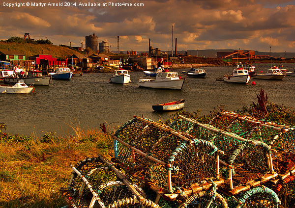  Fishing Boats in Harbour at South Gare Redcar   Picture Board by Martyn Arnold