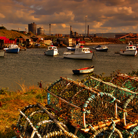 Buy canvas prints of  Fishing Boats in Harbour at South Gare Redcar   by Martyn Arnold
