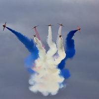 Buy canvas prints of  Vapour Trails - The Red Arrows by Martyn Arnold