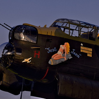 Buy canvas prints of  Just Jane Lancaster Nose Art by Martyn Arnold