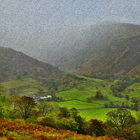 Buy canvas prints of Mist over Lake District Fells near WIndermere by Martyn Arnold