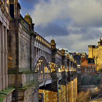 Buy canvas prints of  High Level Bridge & Castle Newcastle upon Tyne by Martyn Arnold