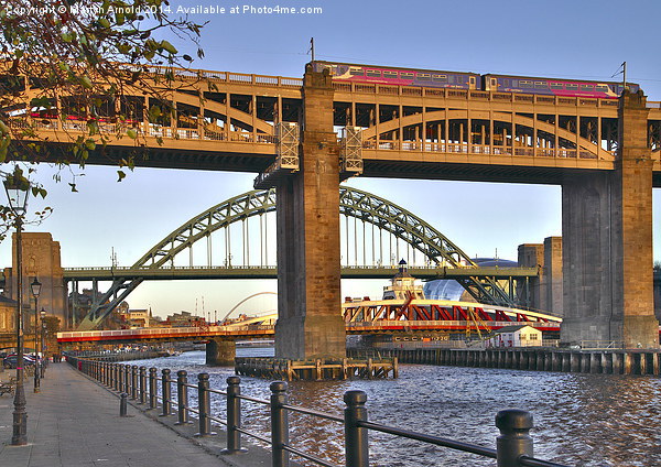  Newcastle Quayside and River Tyne Bridges Picture Board by Martyn Arnold