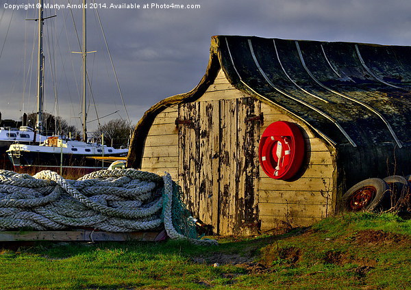  Lindisfarne Fisherman's Hut Holy island Picture Board by Martyn Arnold