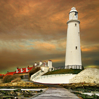Buy canvas prints of Saint Mary's Lighthouse by Martyn Arnold