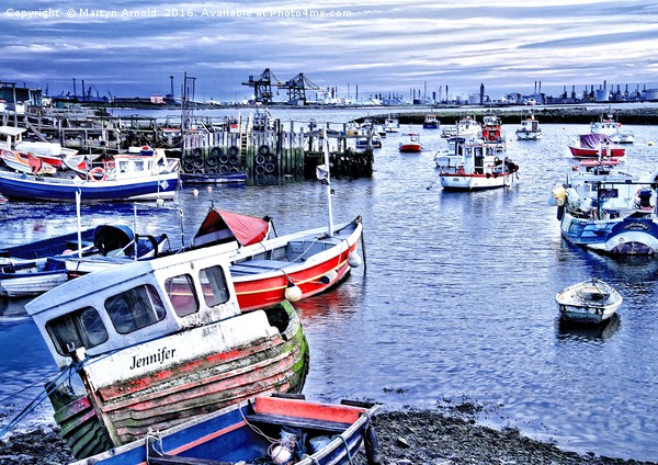 Fishing Boats at Paddy's Hole, South Gare Picture Board by Martyn Arnold