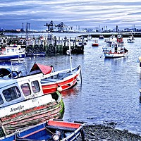 Buy canvas prints of Fishing Boats at Paddy's Hole, South Gare by Martyn Arnold