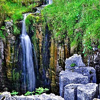Buy canvas prints of Waterfall at The Buttertubs, Swaledale, Yorkshire by Martyn Arnold