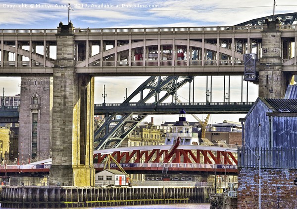 Newcastle upon Tyne Bridgescape Picture Board by Martyn Arnold