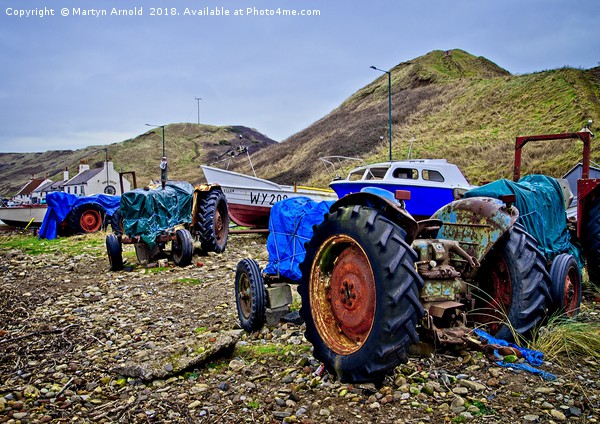 Fishing Boats and Tractors at Saltburn-by-the-Sea Picture Board by Martyn Arnold