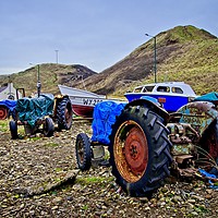 Buy canvas prints of Fishing Boats and Tractors at Saltburn-by-the-Sea by Martyn Arnold