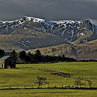Buy canvas prints of Snow capped Blencathra, Lake District by Martyn Arnold