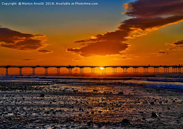 Saltburn Summer Solstice Sunset Picture Board by Martyn Arnold