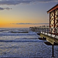 Buy canvas prints of AfterSummer Solstice Sunset at Saltburn by the Sea by Martyn Arnold