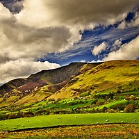 Buy canvas prints of Lake District Fells and Blencathra by Martyn Arnold