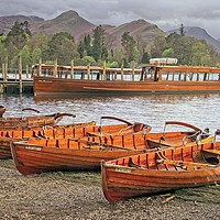 Buy canvas prints of Derwentwater Canoes at Keswick by Martyn Arnold