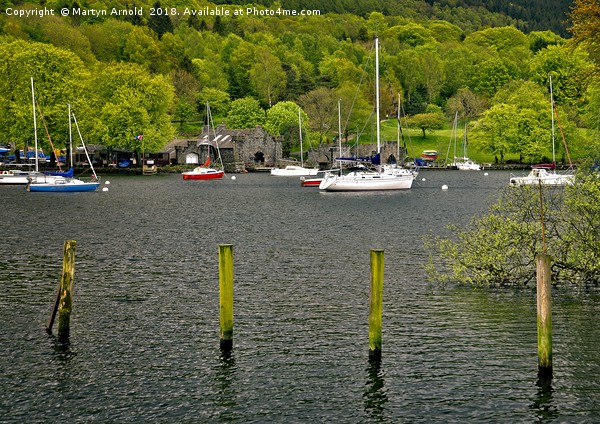 Boats on Lake WIndermere Picture Board by Martyn Arnold