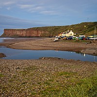 Buy canvas prints of Huntcliff, Saltburn by the Sea evening by Martyn Arnold