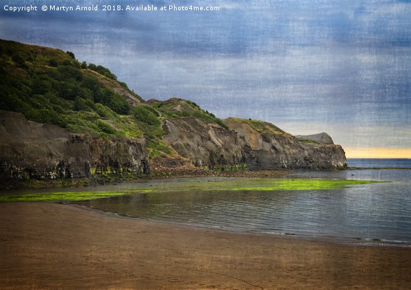 Sandsend Textured Seascape Picture Board by Martyn Arnold