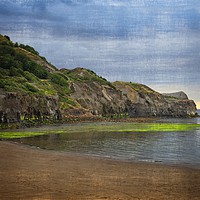 Buy canvas prints of Sandsend Textured Seascape by Martyn Arnold