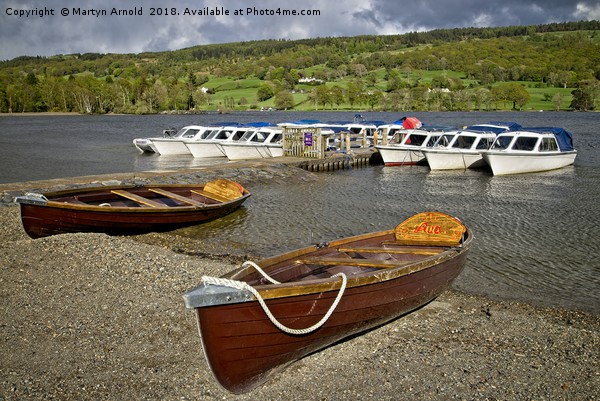 Boats on Coniston Water Picture Board by Martyn Arnold