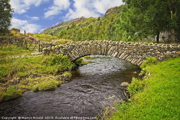 Packhorse Bridge, Watendlath, Lake District Picture Board by Martyn Arnold