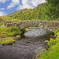 Buy canvas prints of Packhorse Bridge, Watendlath, Lake District by Martyn Arnold