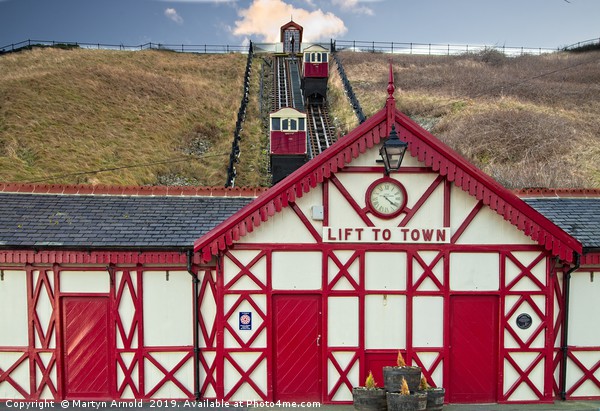 Saltburn Cliff Lift Picture Board by Martyn Arnold