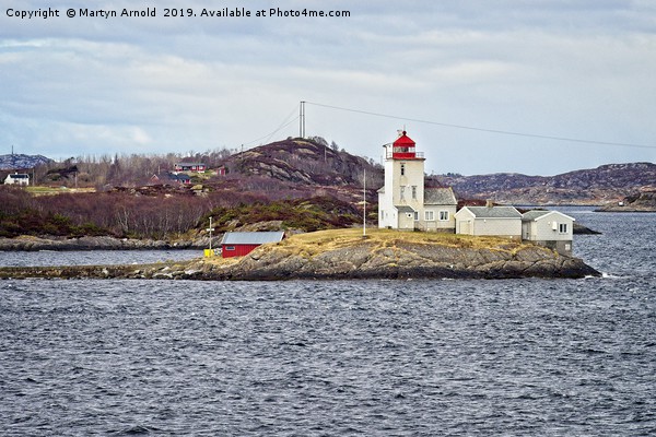 Tyrhaug Fyr Lighthouse Near Kristiansund Norway Picture Board by Martyn Arnold
