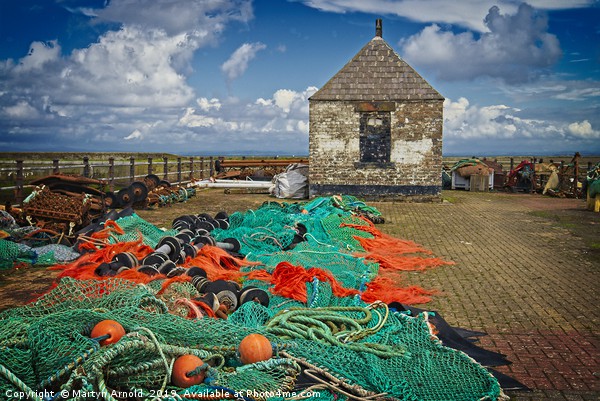 Fishing Nets at Maryport Cumbria Picture Board by Martyn Arnold