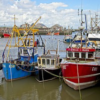 Buy canvas prints of Fishing Boats in Harbour at Maryport, Cumbria by Martyn Arnold