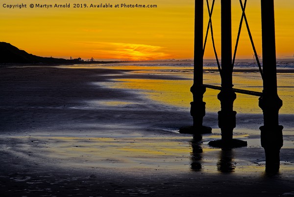 Sunset at Saltburn-by-the-Sea in Yorkshire Picture Board by Martyn Arnold