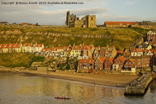Whitby Abbey Church and Harbour Picture Board by Martyn Arnold