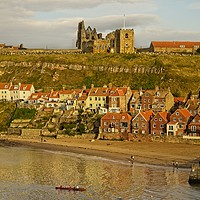 Buy canvas prints of Whitby Abbey Church and Harbour by Martyn Arnold