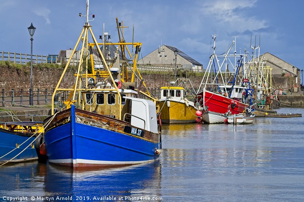Fishing Boats in Harbour Picture Board by Martyn Arnold