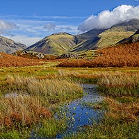 Buy canvas prints of Wasdale Mountains in Autumn, Lake District Landsca by Martyn Arnold